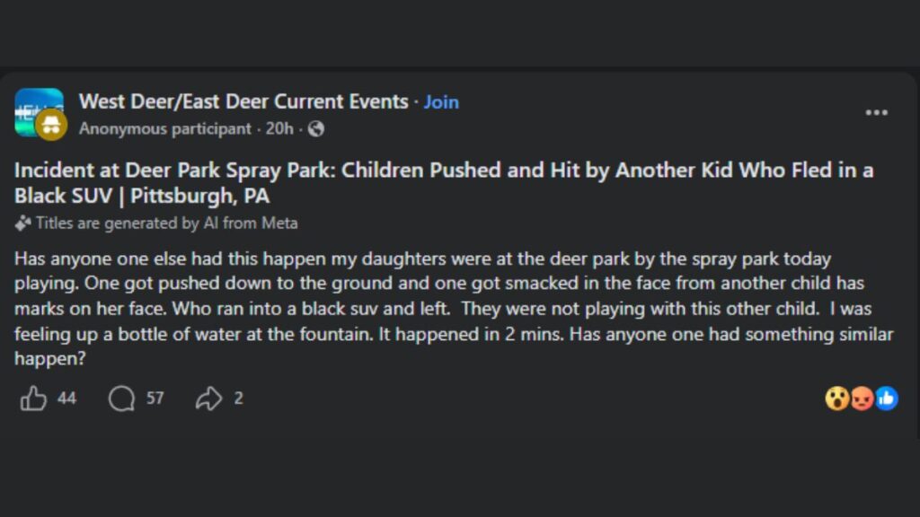 Deer Park spray park children pushed