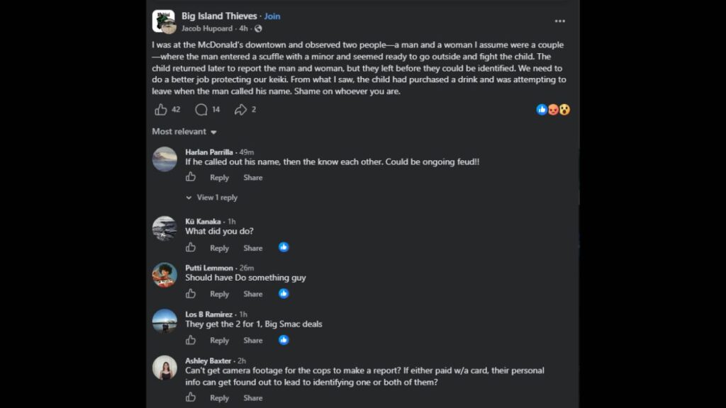 Hilo McDonald's altercation