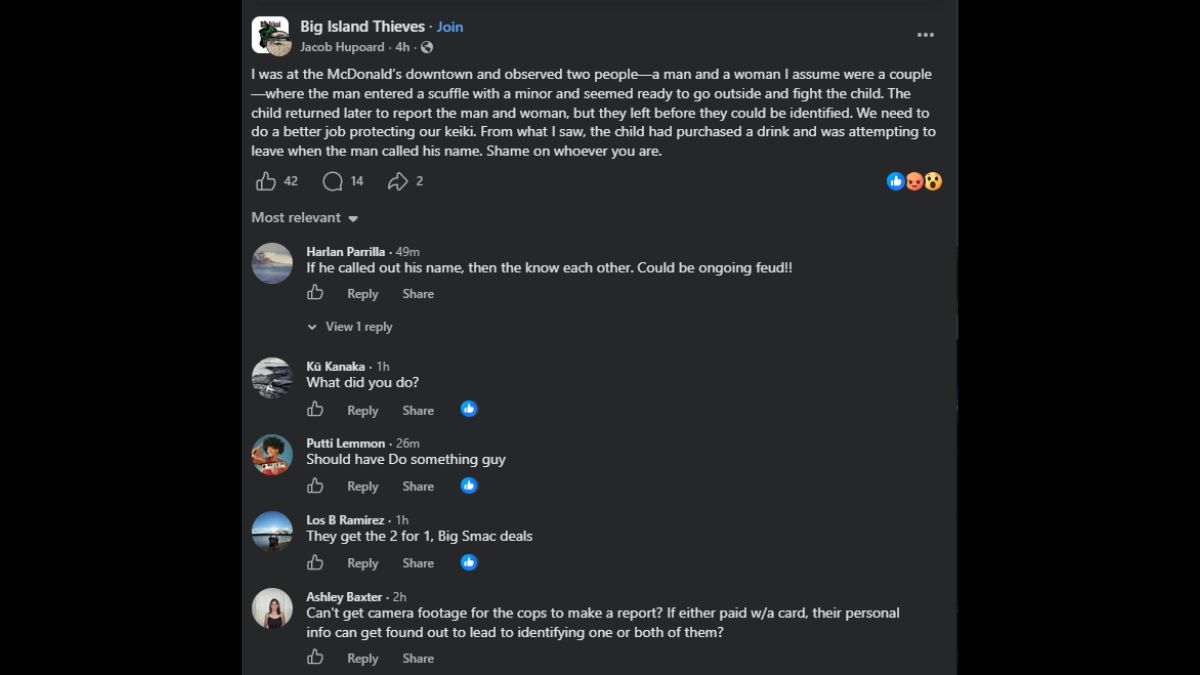 Hilo McDonald's altercation