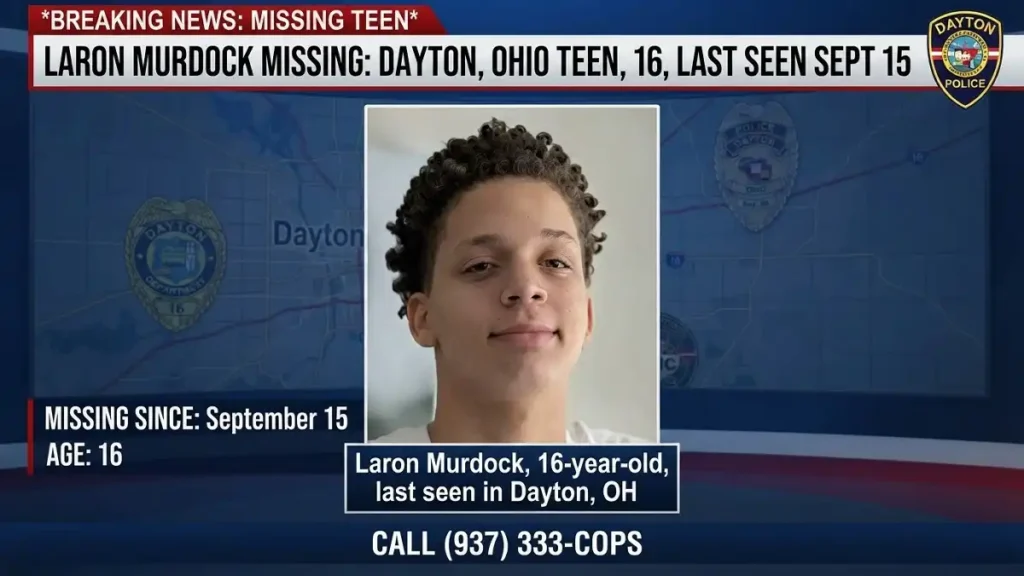 Laron Murdock Missing Dayton, Ohio Teen, 16, Last Seen Sept 15